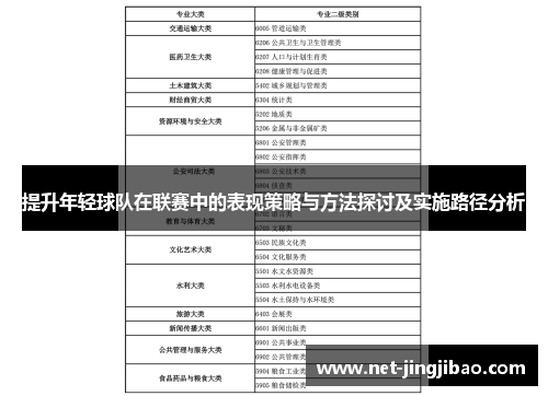 提升年轻球队在联赛中的表现策略与方法探讨及实施路径分析